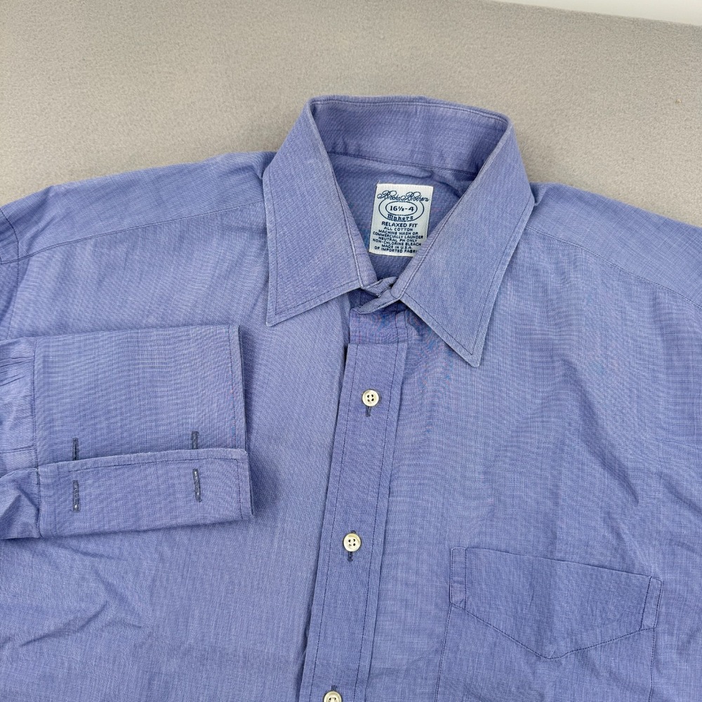 Vintage Brooks Brothers Makers Dress Shirt Men's 16.5-34 Made In USA French Cuff